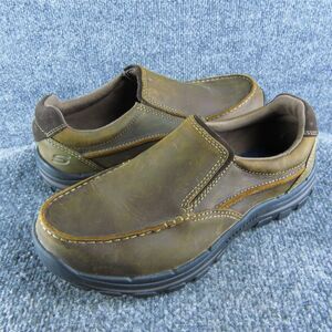 Skechers Men's Relaxed Fit Memory Foam Loafer Brown Leather Size 7EW Gently Used